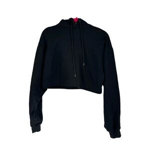 ALO Yoga Bae Hoodie Womens XS Black Cropped Boxy Oversized Athleisure